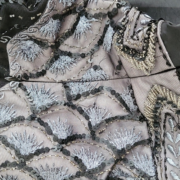 Sue Wong Nocturne Black Beaded Bodice Cocktail Dress - Picture 9 of 15